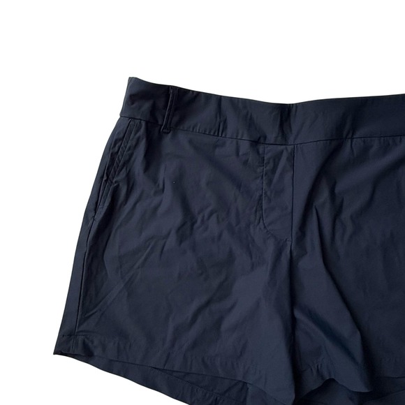 SPANX Womens Plus Size 2X Navy Blue Flat Front Athletic Shorts Sunshine - Picture 2 of 7